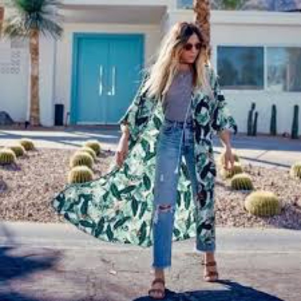 New Rachel Zoe Palm Leaf Duster